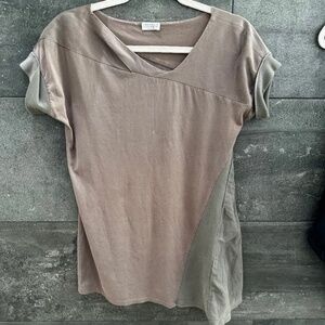 Brunello Cucinelli Taupe Color Cotton S/S Top Size L
